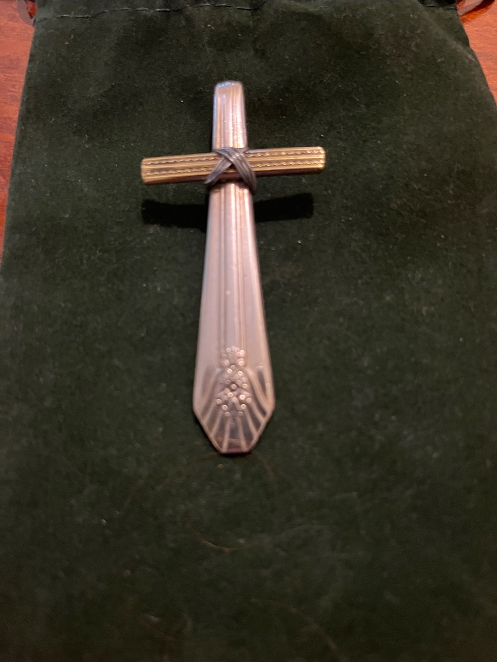Elegant Silver Cross Pendant with Floral Engraving
